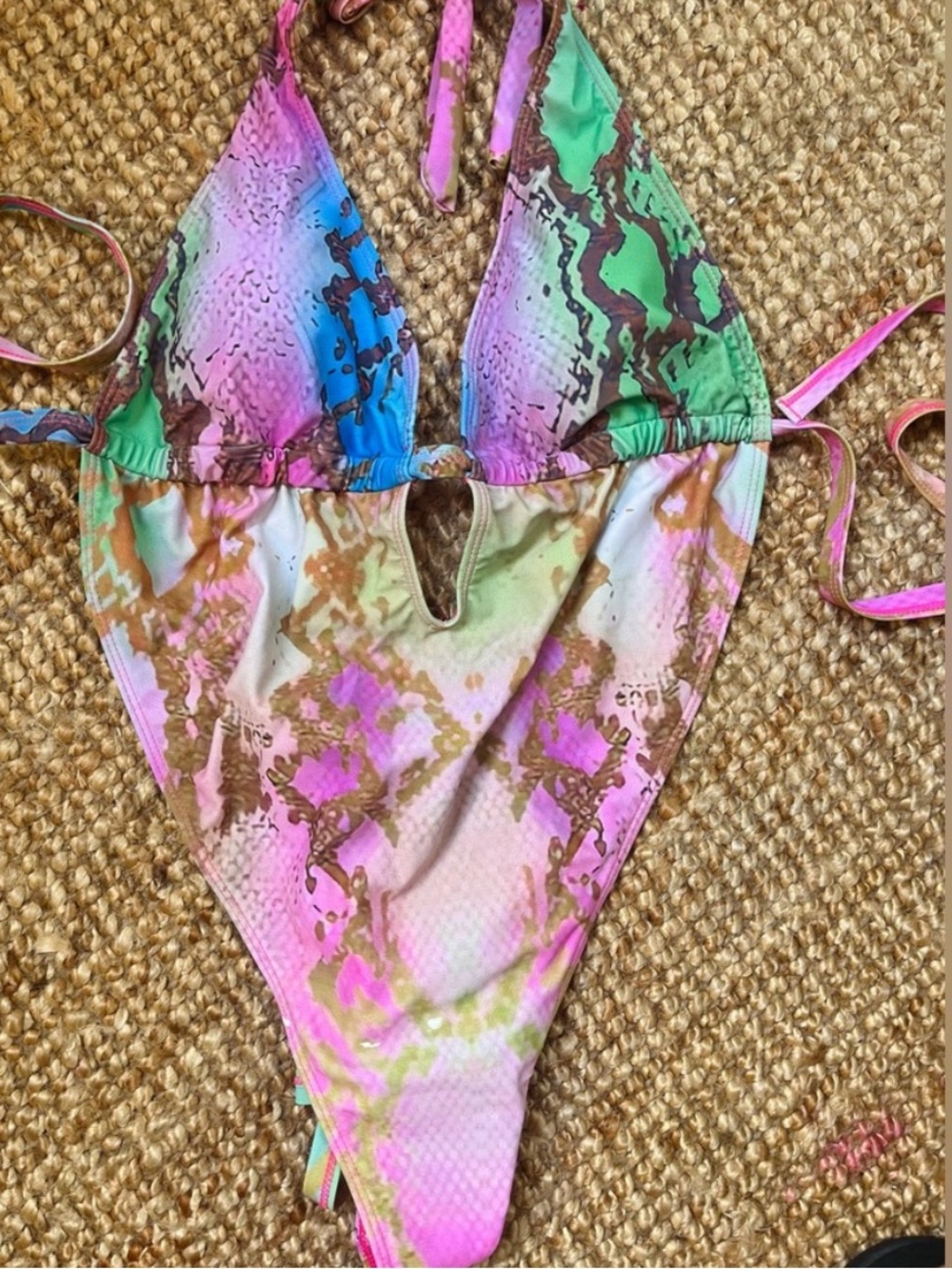 SNAKEPRINT STRAPPY ONE PIECE SWIMSUIT